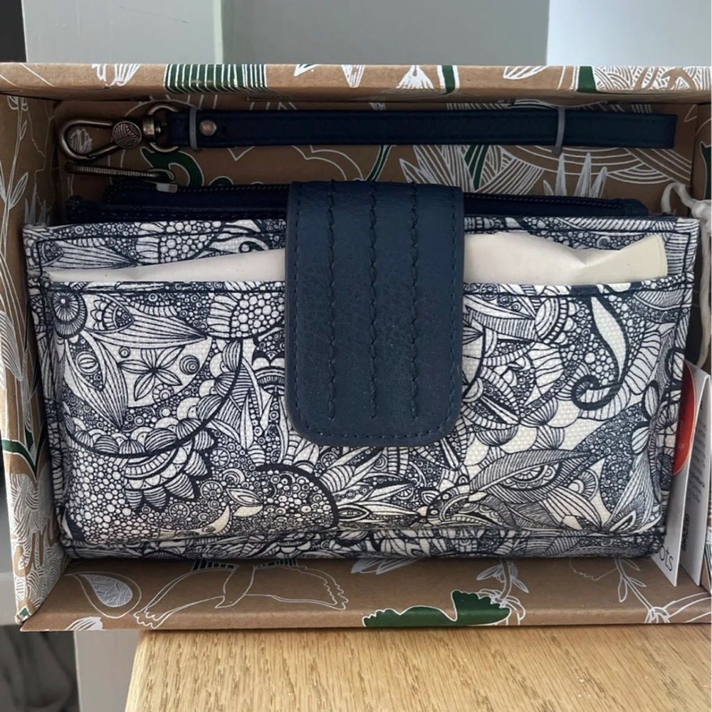 Blue floral crossbody purse